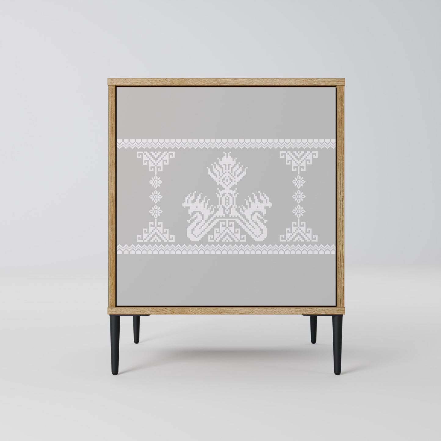 Credenza THAI GRAY a 1 anta effetto rovere