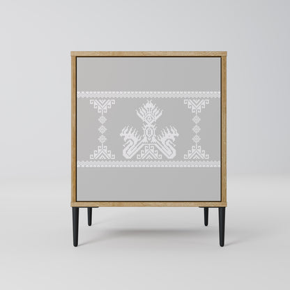 Credenza THAI GRAY a 1 anta effetto rovere