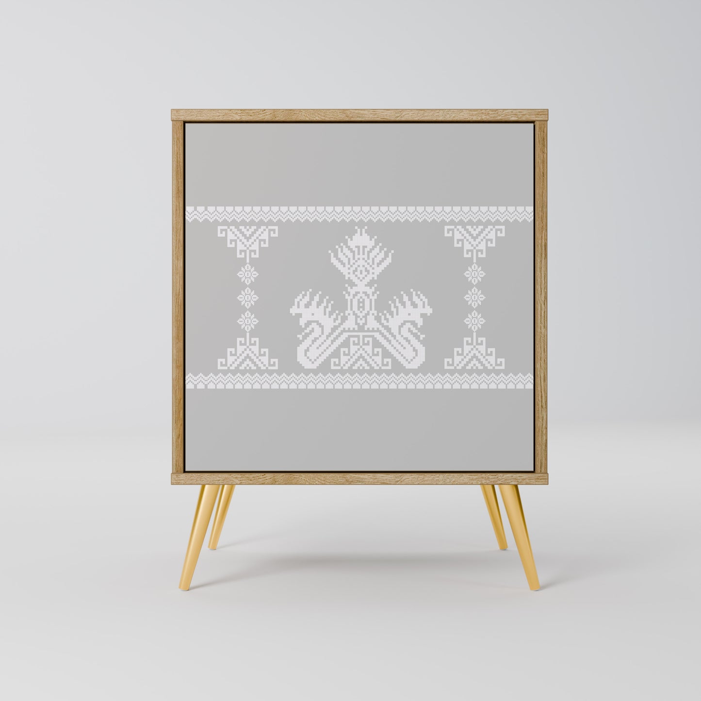 Credenza THAI GRAY a 1 anta effetto rovere