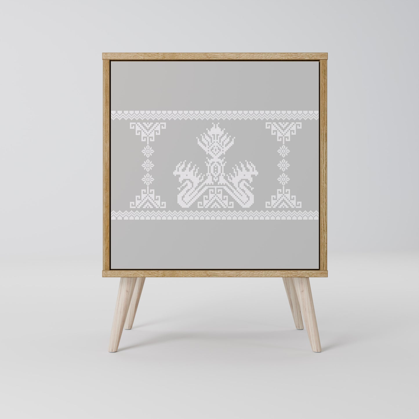 Credenza THAI GRAY a 1 anta effetto rovere