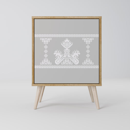 Credenza THAI GRAY a 1 anta effetto rovere