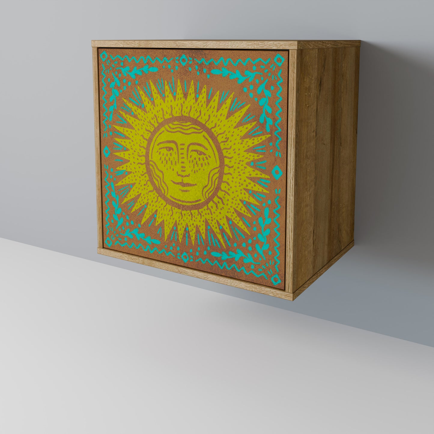 Credenza SUNSHINE EULOGY a 1 anta effetto rovere