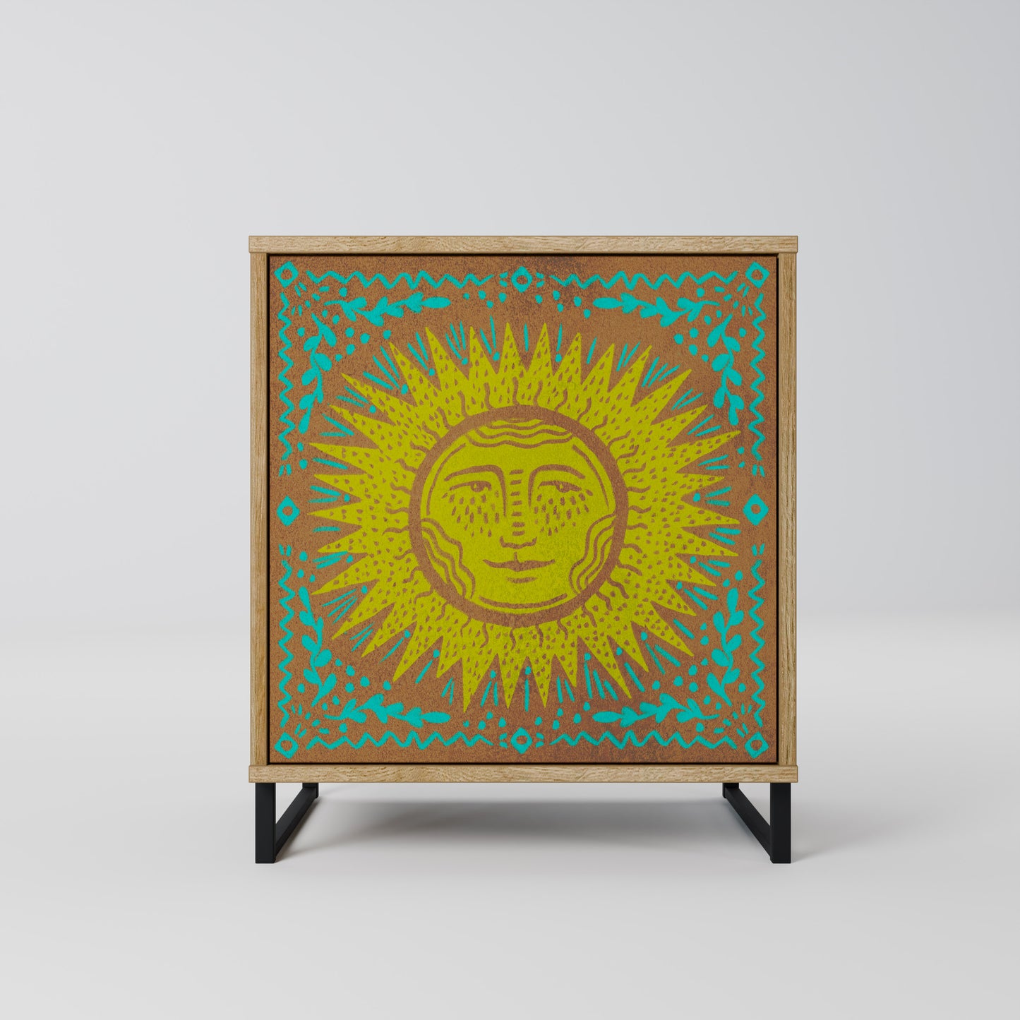 Credenza SUNSHINE EULOGY a 1 anta effetto rovere