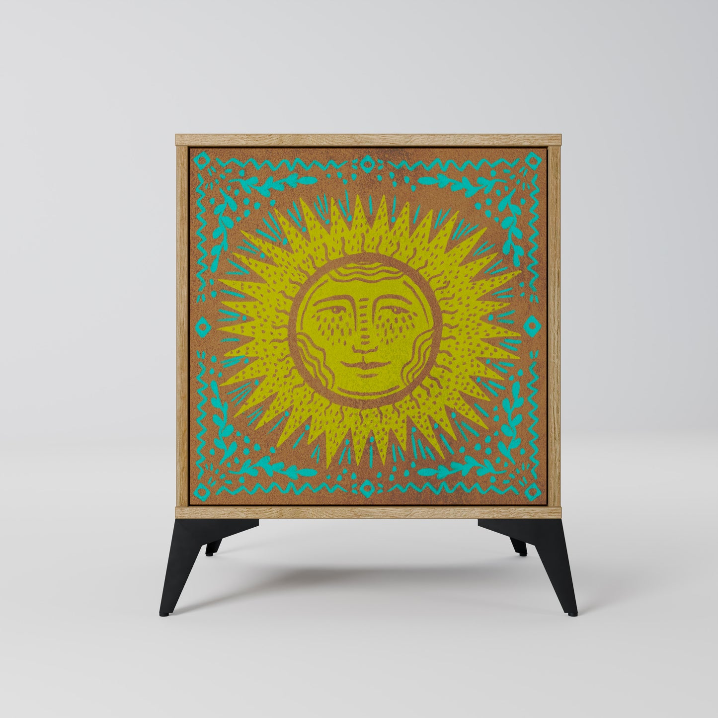 Credenza SUNSHINE EULOGY a 1 anta effetto rovere