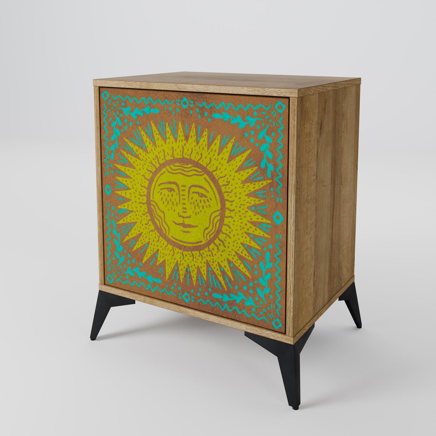 Credenza SUNSHINE EULOGY a 1 anta effetto rovere