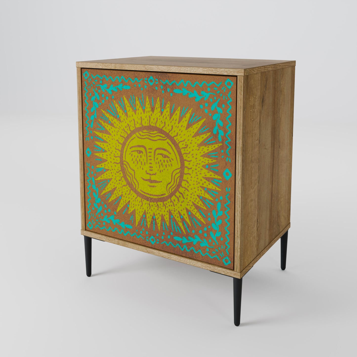 Credenza SUNSHINE EULOGY a 1 anta effetto rovere