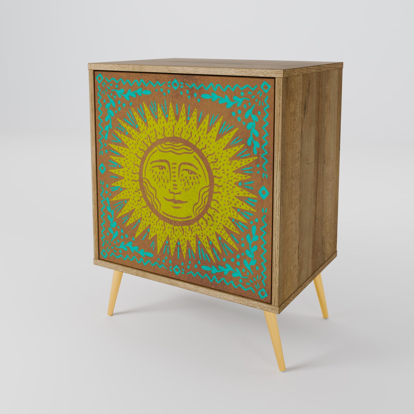Credenza SUNSHINE EULOGY a 1 anta effetto rovere
