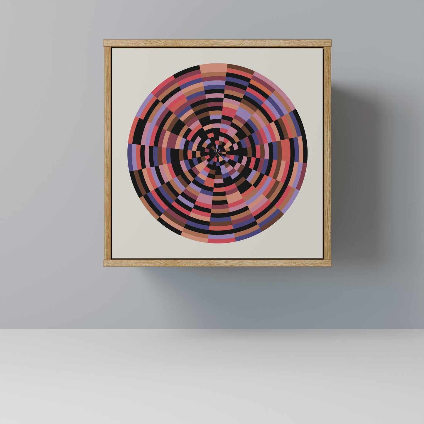 BROWN CIRCLES 1-Door Sideboard in Oak Effect