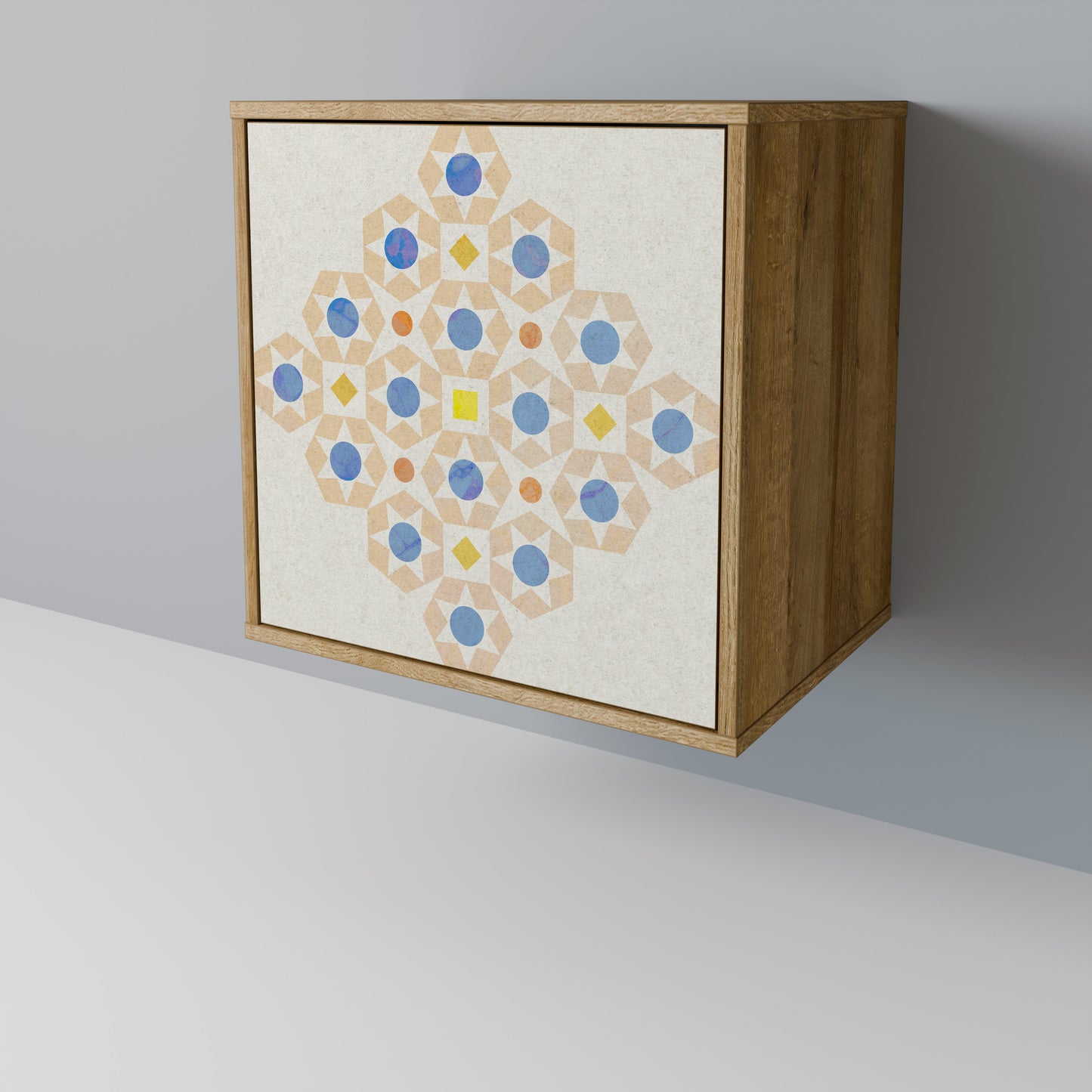 PATTERNED PRISM Madia a 1 anta effetto rovere