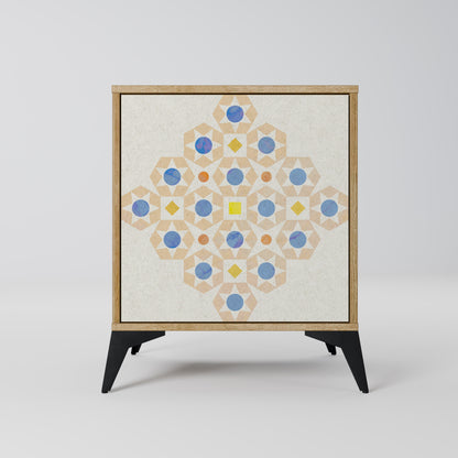 PATTERNED PRISM Madia a 1 anta effetto rovere