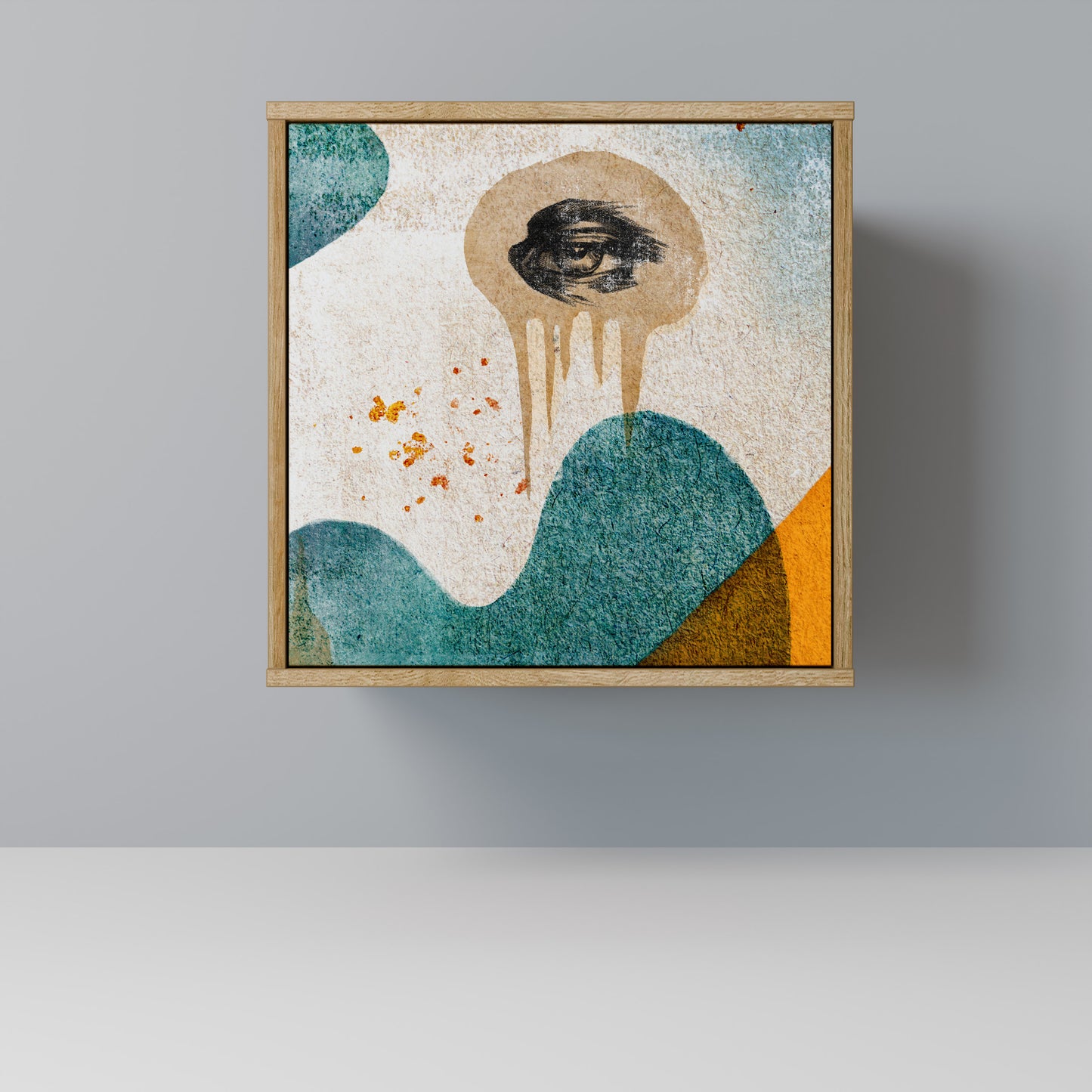 Credenza a 1 anta ABSTRACT FACES effetto rovere