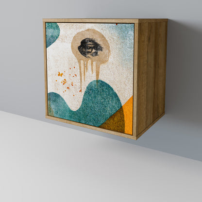 Credenza a 1 anta ABSTRACT FACES effetto rovere