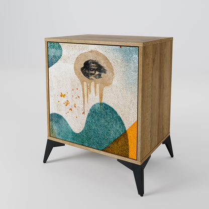 Credenza a 1 anta ABSTRACT FACES effetto rovere