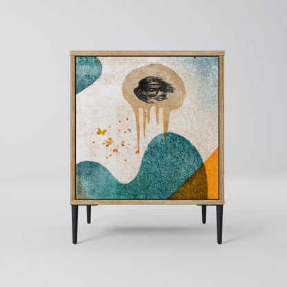 Credenza a 1 anta ABSTRACT FACES effetto rovere
