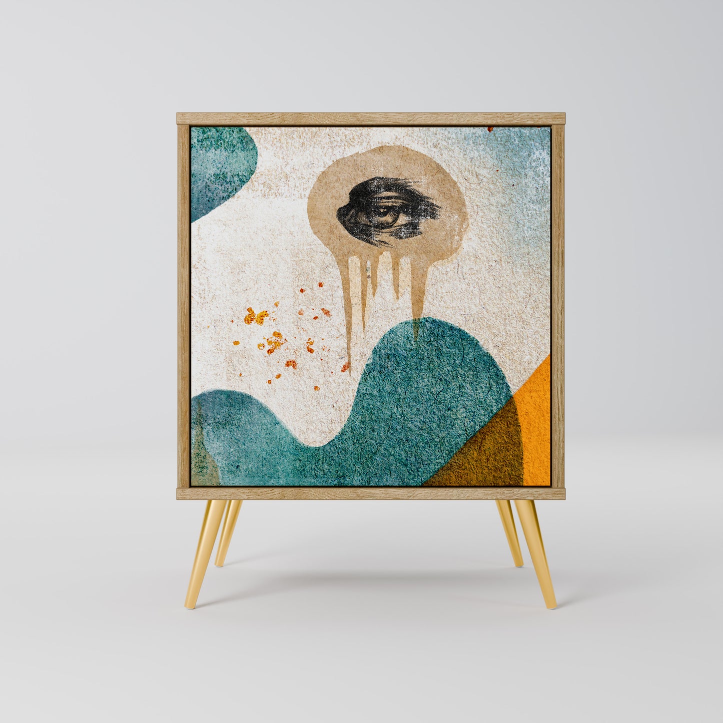 Credenza a 1 anta ABSTRACT FACES effetto rovere