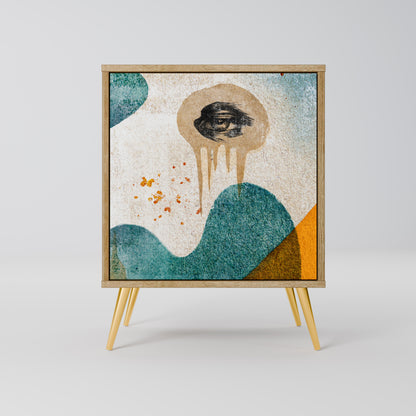 Credenza a 1 anta ABSTRACT FACES effetto rovere