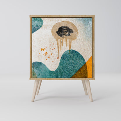 Credenza a 1 anta ABSTRACT FACES effetto rovere