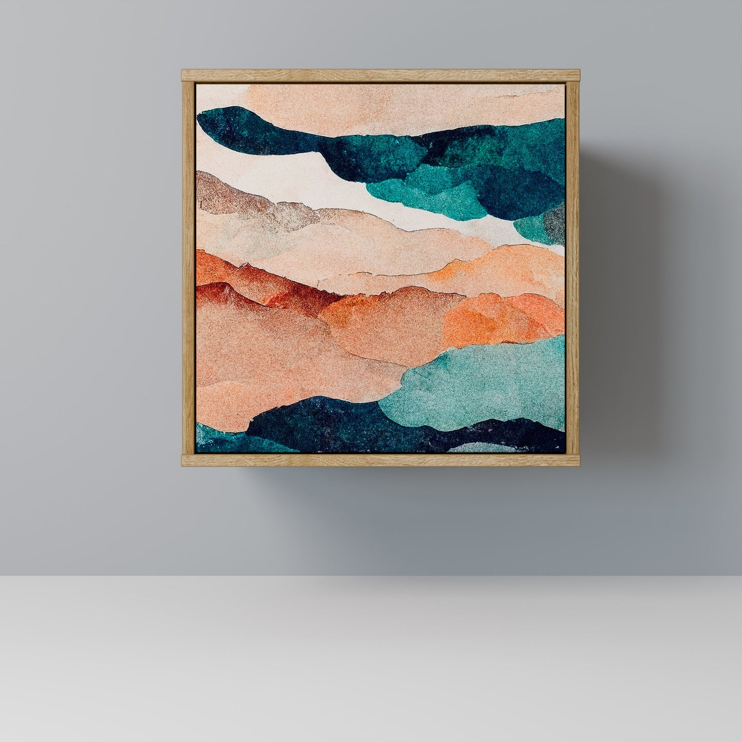 Credenza a 1 anta ABSTRACT LANDSCAPE effetto rovere