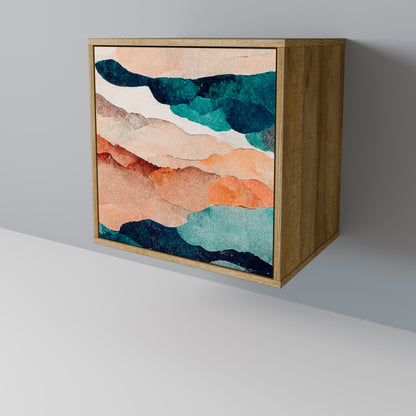 Credenza a 1 anta ABSTRACT LANDSCAPE effetto rovere
