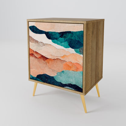 Credenza a 1 anta ABSTRACT LANDSCAPE effetto rovere