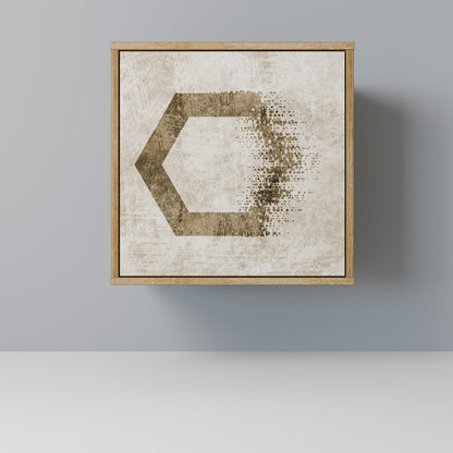 Credenza a 1 anta HEXAGONAL SHAPES in effetto rovere