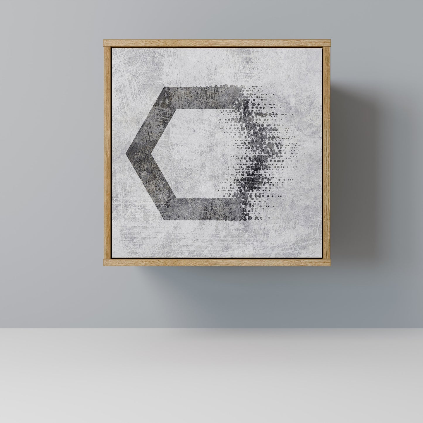 Credenza HEXAGONAL FIGURES a 1 anta effetto rovere