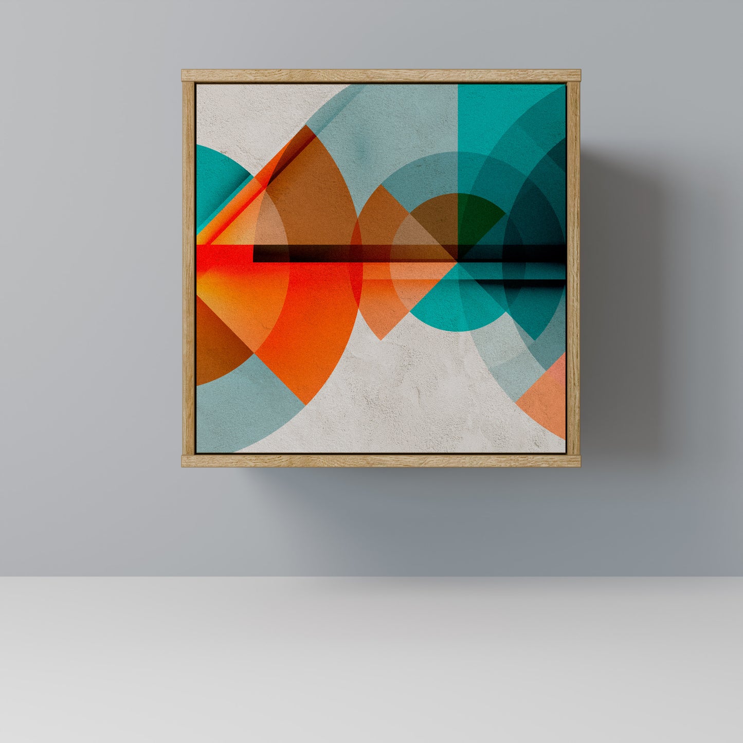 Credenza CIRCULAR RHAPSODY a 1 anta effetto rovere