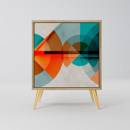 Credenza CIRCULAR RHAPSODY a 1 anta effetto rovere