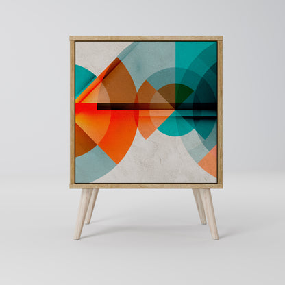 Credenza CIRCULAR RHAPSODY a 1 anta effetto rovere