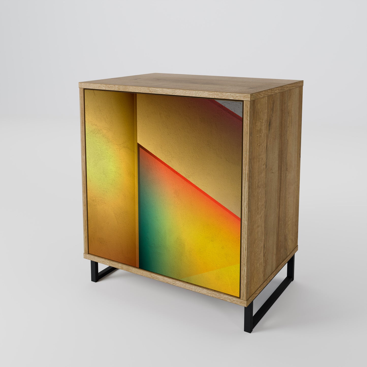 Credenza a 1 anta PIERCING SHARPNESS effetto rovere