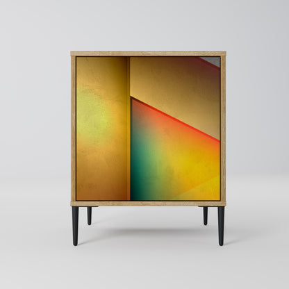 Credenza a 1 anta PIERCING SHARPNESS effetto rovere