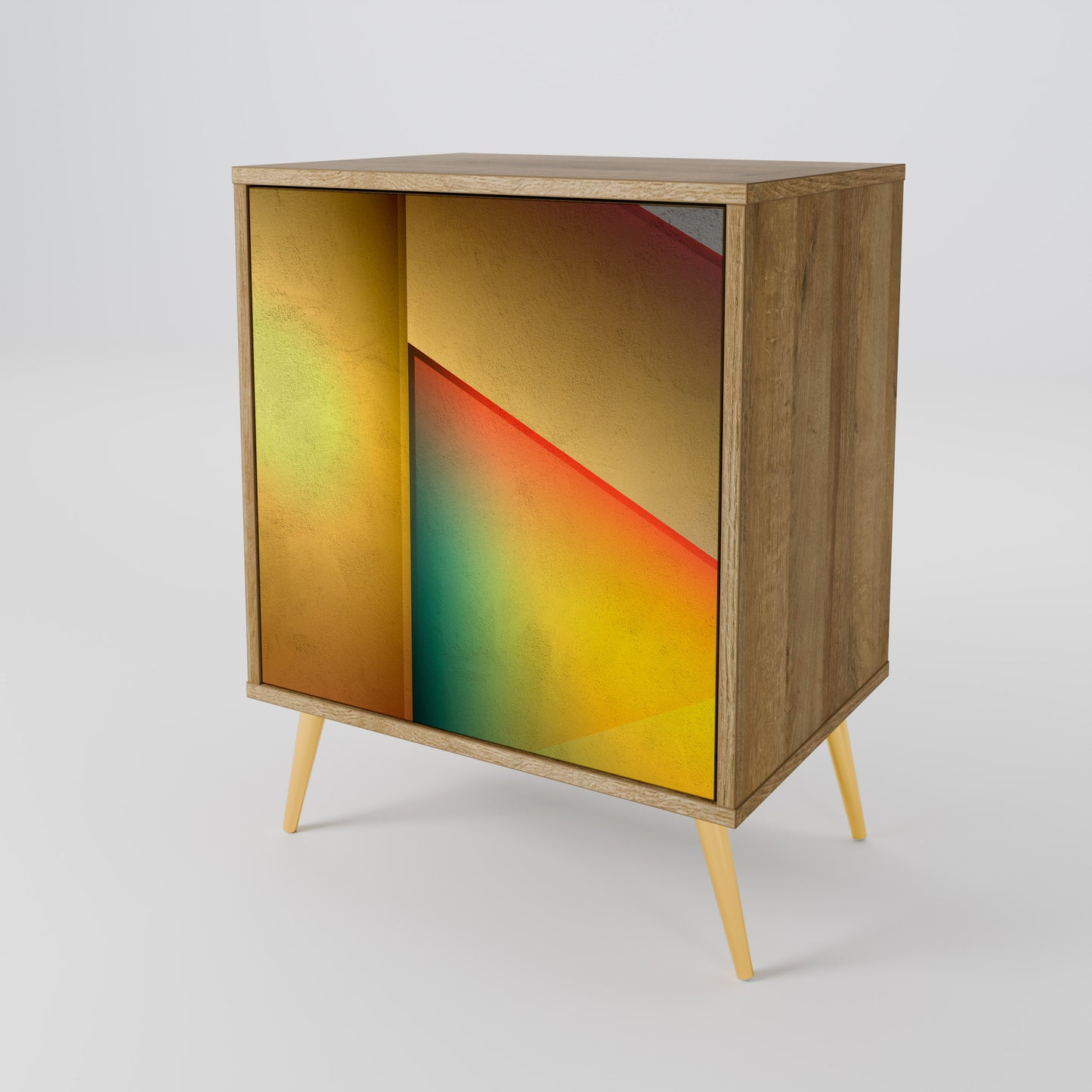 Credenza a 1 anta PIERCING SHARPNESS effetto rovere