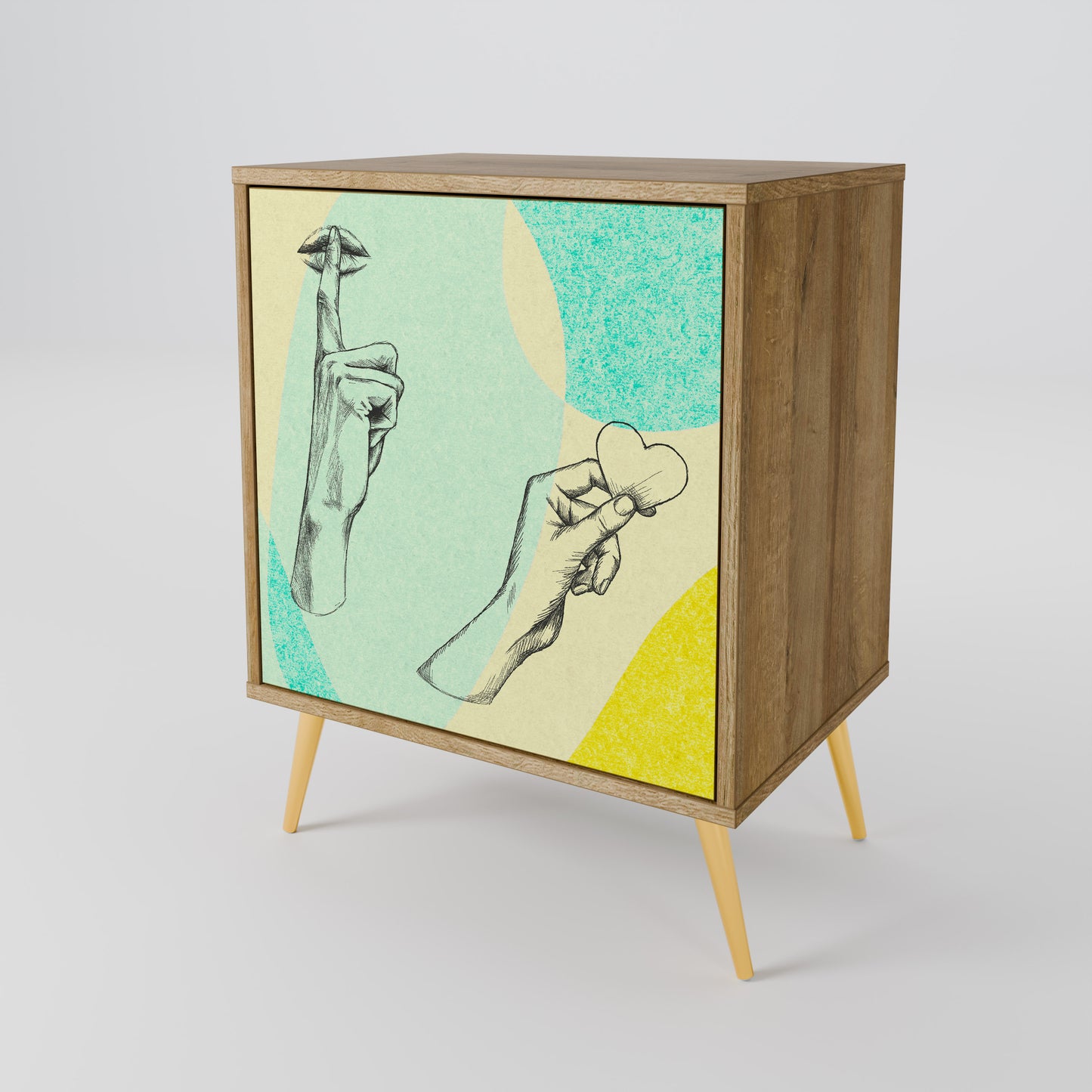 BODY LANGUAGE 1-Door Sideboard in Oak Effect