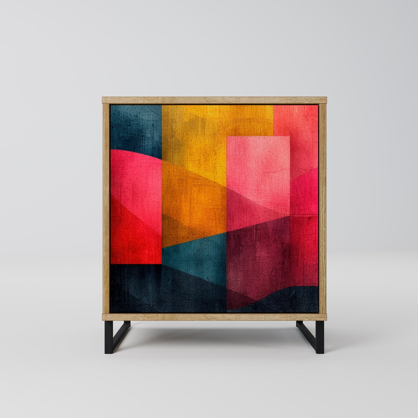 Credenza a 1 anta COLORFUL SOUNDS effetto rovere