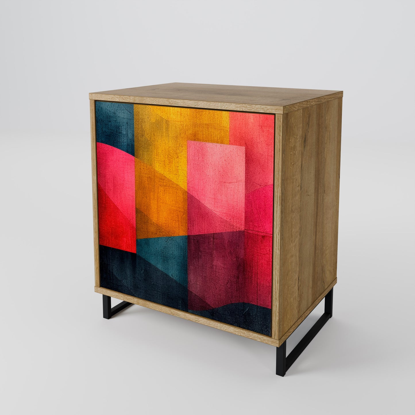Credenza a 1 anta COLORFUL SOUNDS effetto rovere