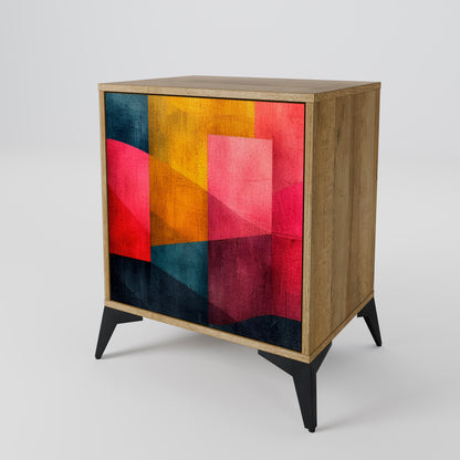 Credenza a 1 anta COLORFUL SOUNDS effetto rovere