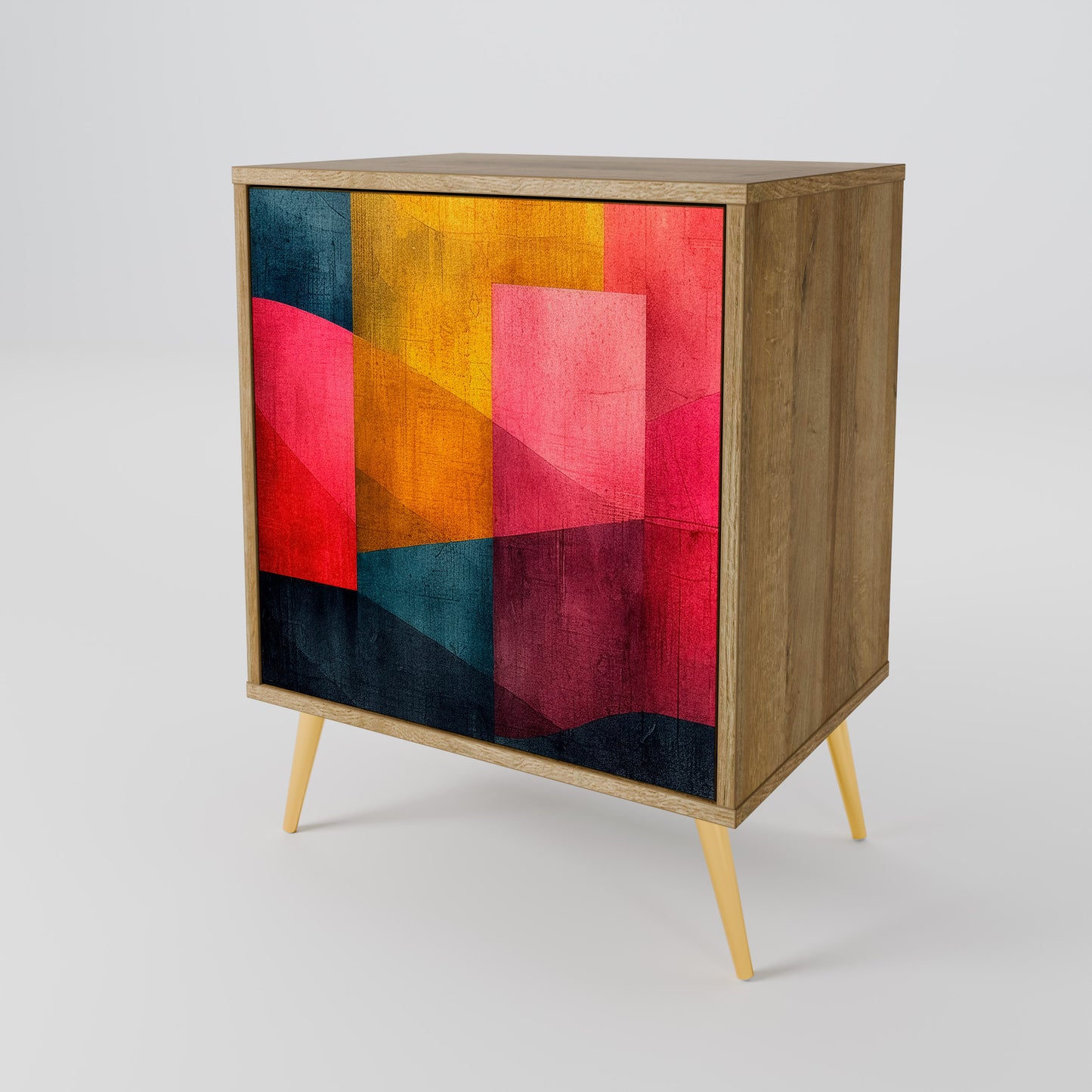 Credenza a 1 anta COLORFUL SOUNDS effetto rovere