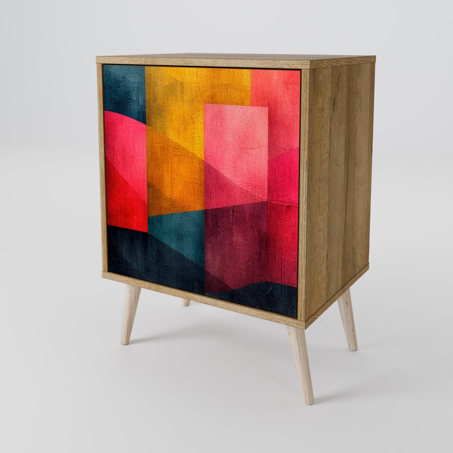 Credenza a 1 anta COLORFUL SOUNDS effetto rovere