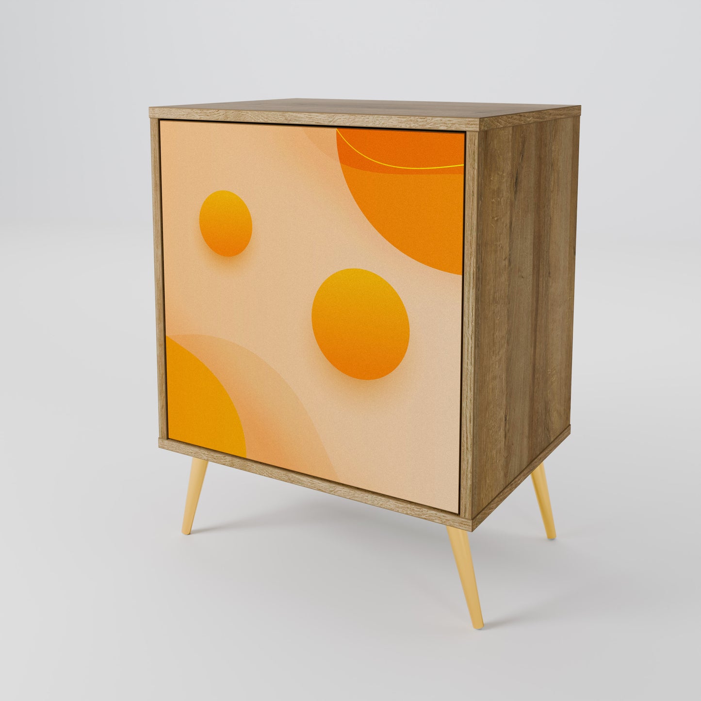 Credenza ORANGE ARRANGEMENT a 1 anta effetto rovere