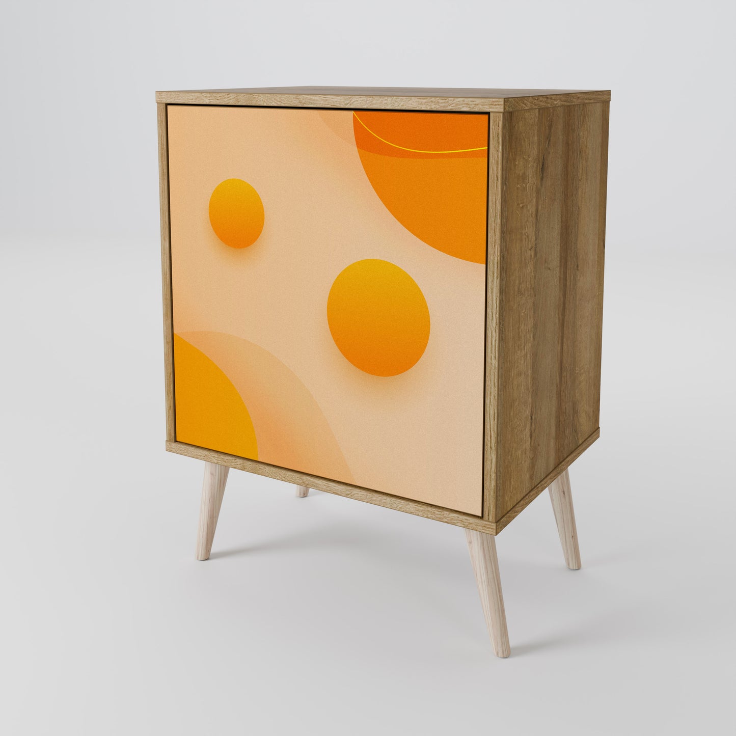 Credenza ORANGE ARRANGEMENT a 1 anta effetto rovere