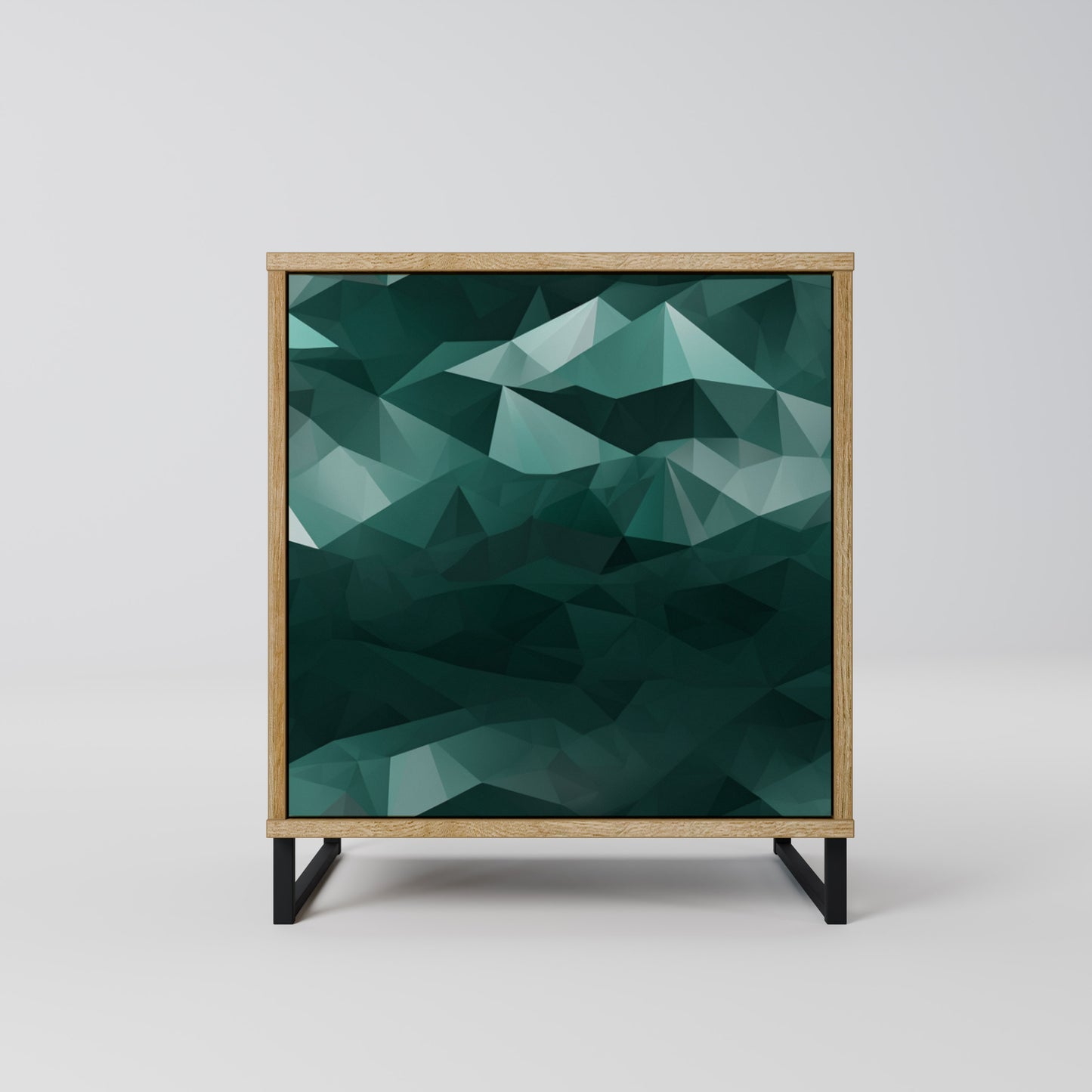 POLYGONAL FLOATING 1-Door Sideboard in Oak Effect
