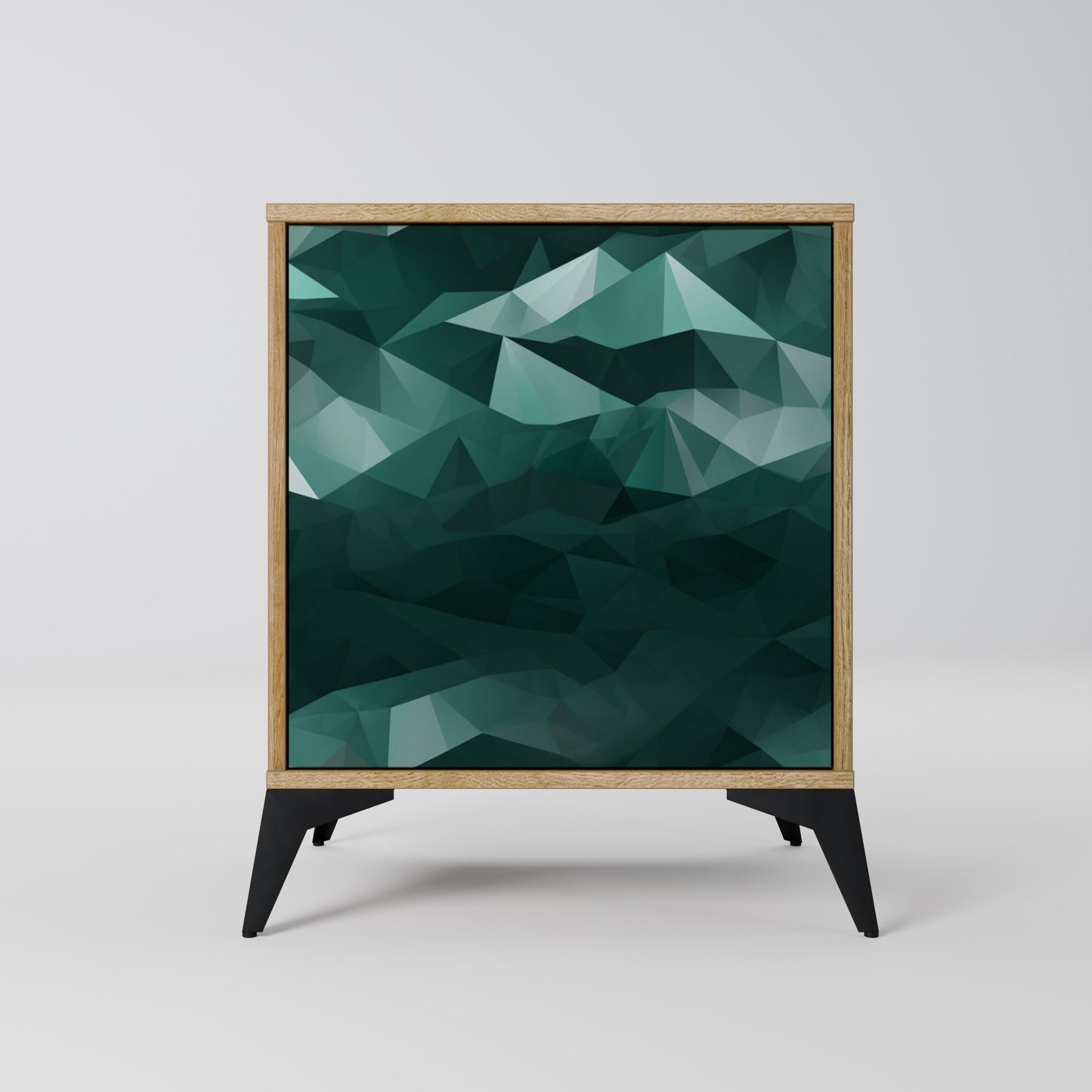 POLYGONAL FLOATING 1-Door Sideboard in Oak Effect
