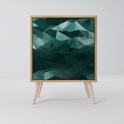 POLYGONAL FLOATING 1-Door Sideboard in Oak Effect