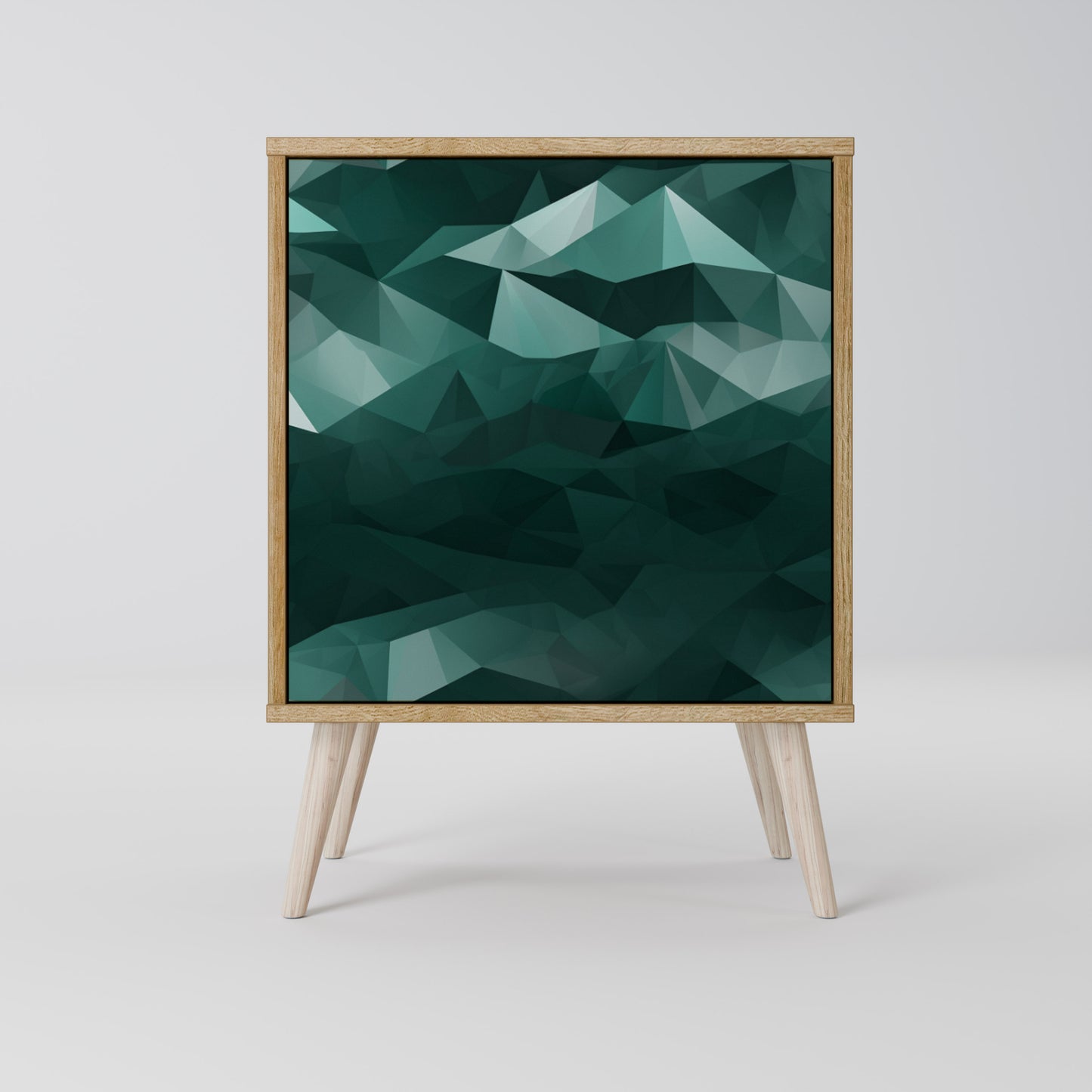 POLYGONAL FLOATING 1-Door Sideboard in Oak Effect