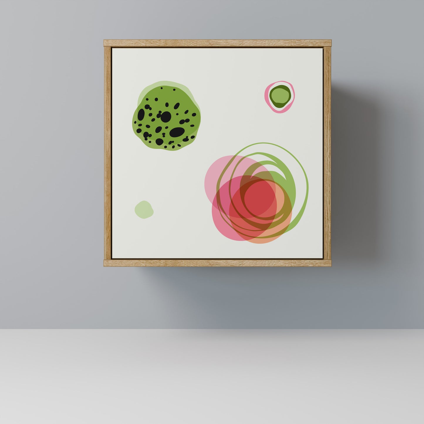 COLORFUL COSMOS 1-Door Sideboard in Oak Effect