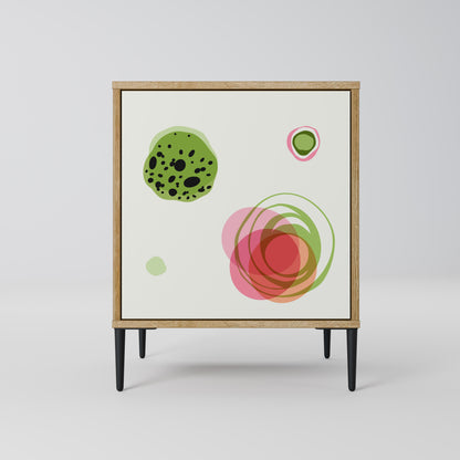 COLORFUL COSMOS 1-Door Sideboard in Oak Effect