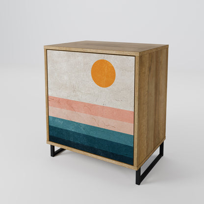 Credenza TWO HALVES a 1 anta effetto rovere