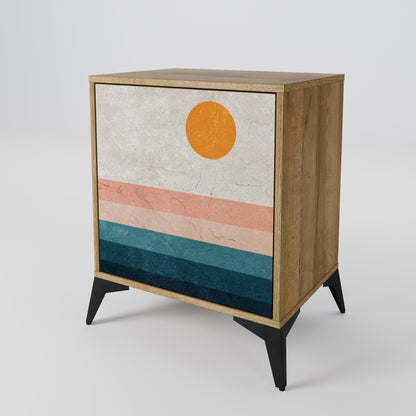 Credenza TWO HALVES a 1 anta effetto rovere