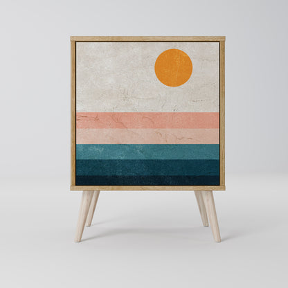 Credenza TWO HALVES a 1 anta effetto rovere