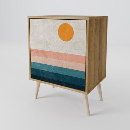 Credenza TWO HALVES a 1 anta effetto rovere